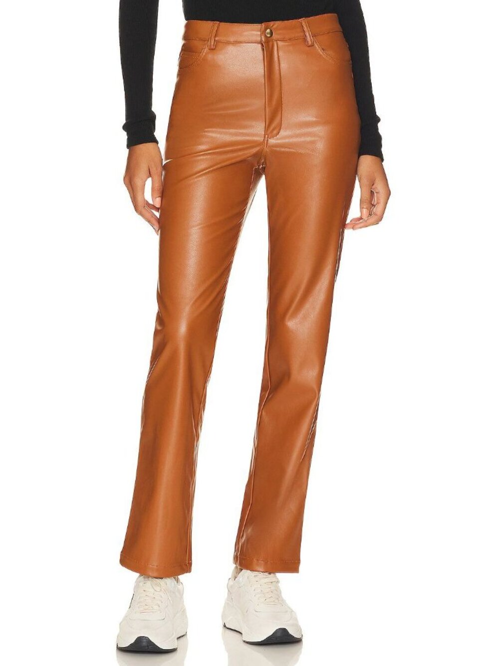 Bardot Alesi Faux Leather Pants in Tan Medium Womens Vegan Trousers